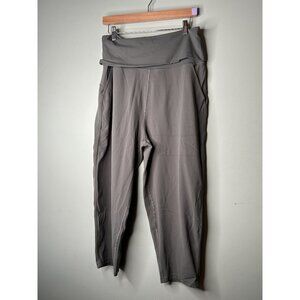 Lululemon Align Super High Rise Ribbed Waist Crop Green Joggers Women's Size 10